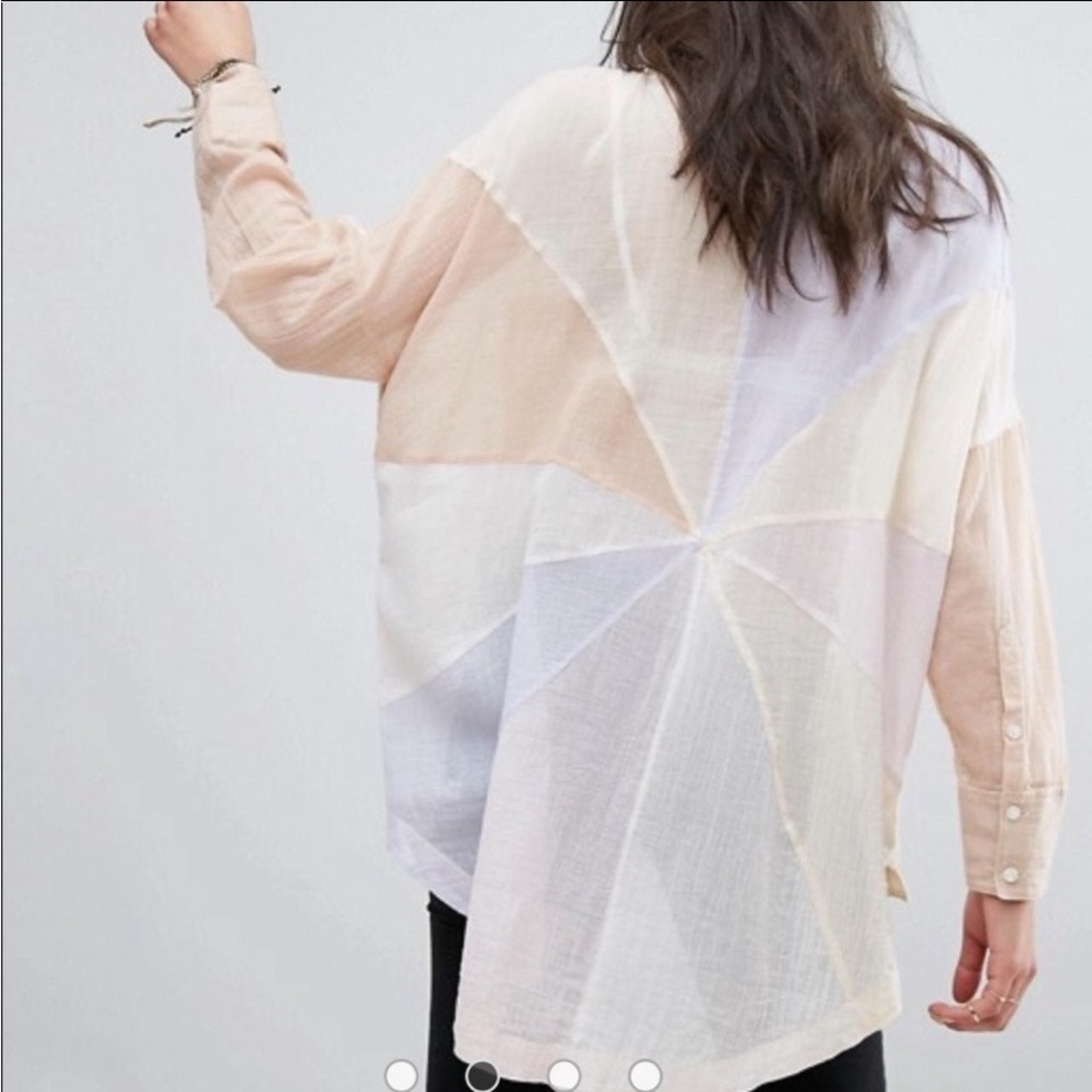 Free People RAINBOW RAYS BUTTONDOWN SHIRT